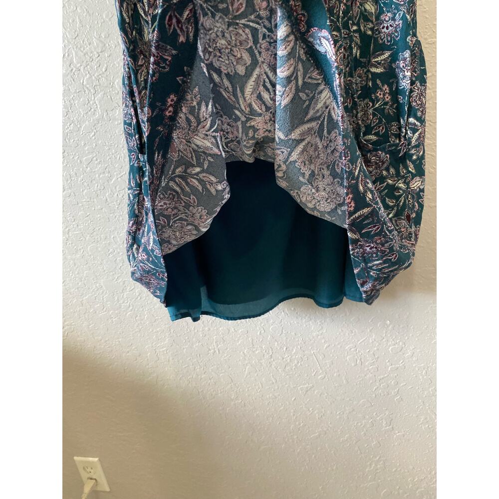 Garnet Hill Teal Floral Women's Dress Size 6 Paisley Boho - Picture 4 of 9